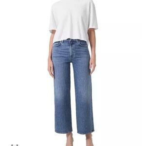 AGOLDE
Harper Mid Rise Wide Ankle Jeans in Moor